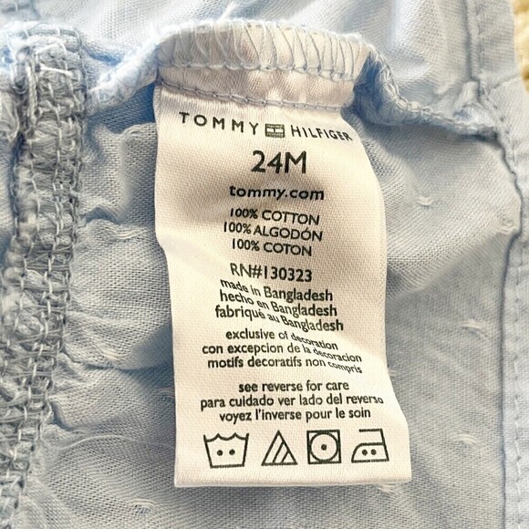 Tommy Hilfiger Dress Girls 24 Mo Light Denim Cotton Prairie Twirl Bell Sleeve - Picture 7 of 7